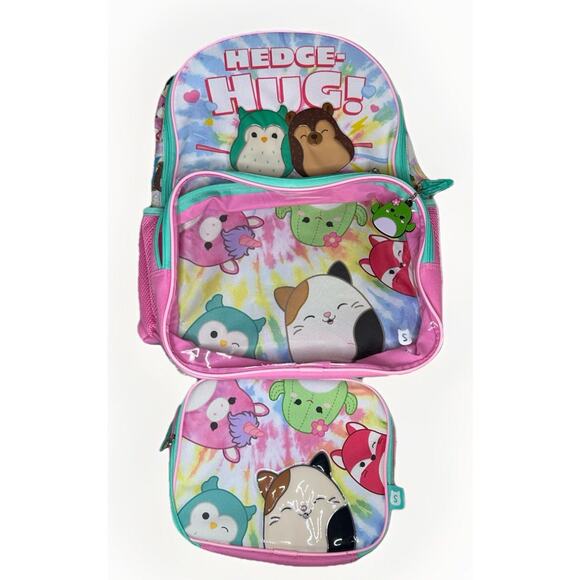 Squishmallows Bioworld Large Backpack & Lunchbox & Key Chain HEDGE-HUG! AOP RARE - Picture 4 of 8